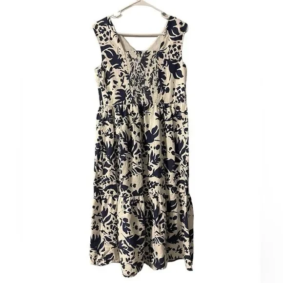 Magaschoni Women’s Floral Linen Blend Short Dress Size 8 - Picture 2 of 7